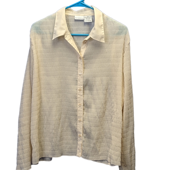 George women's almond crepe blouse size XL 16/18